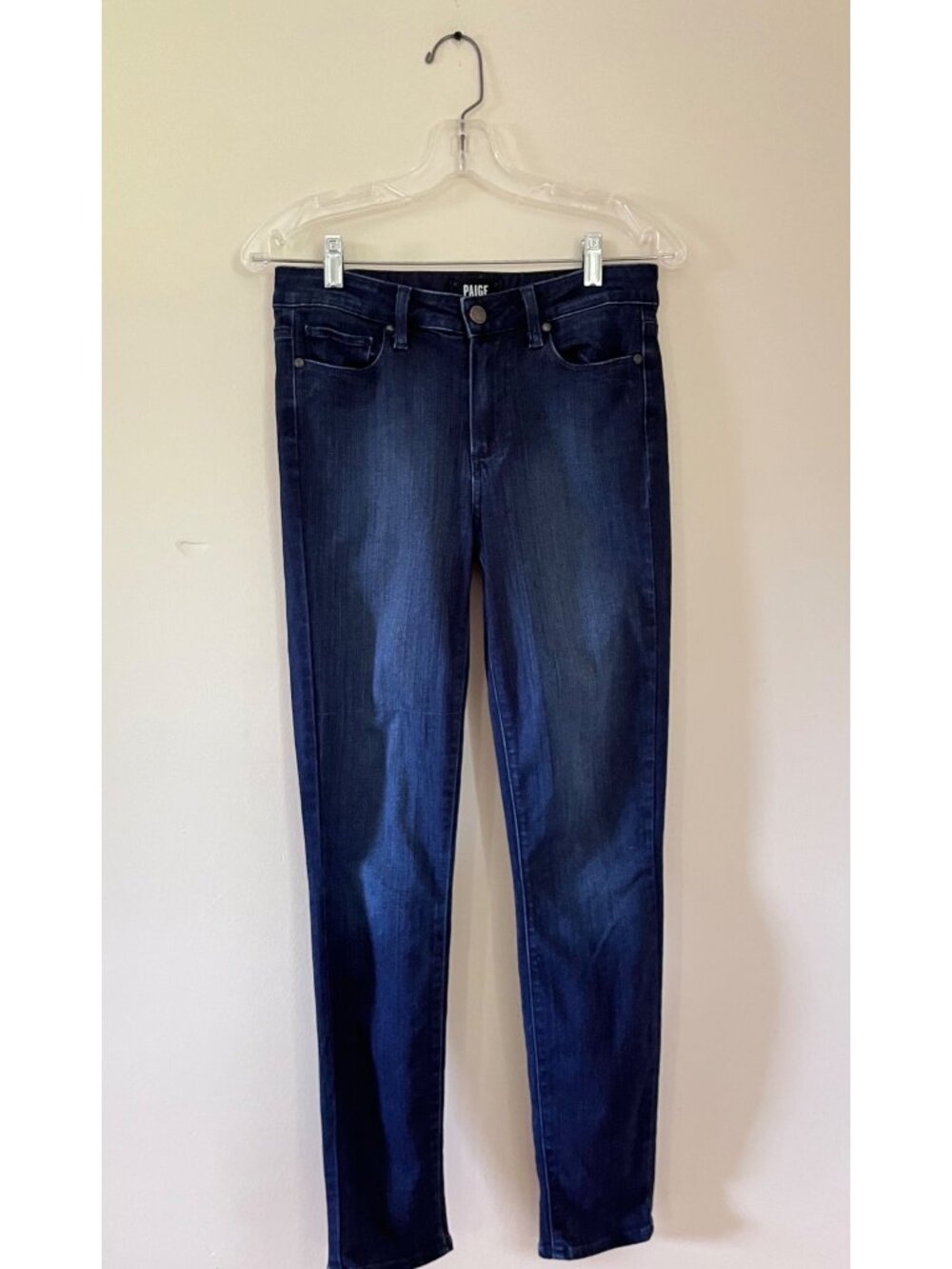 Paige Women Size 26 Blue Denim Jeans Dark Hoxton Ankle Skinny Stretch Classic